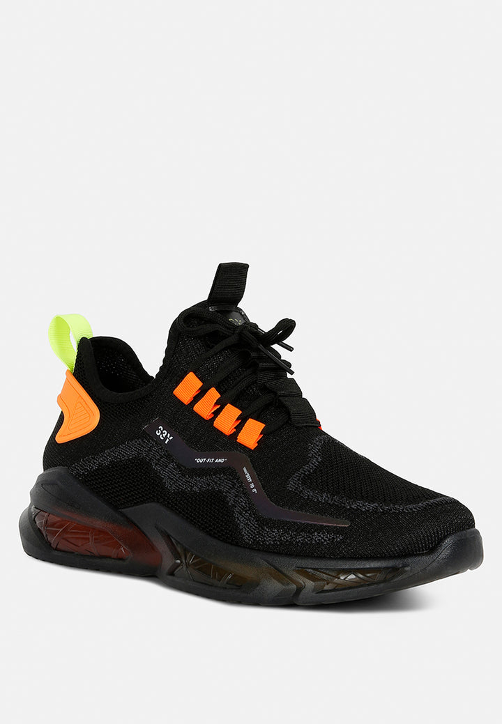 men's fly knit running sneakers#color_black