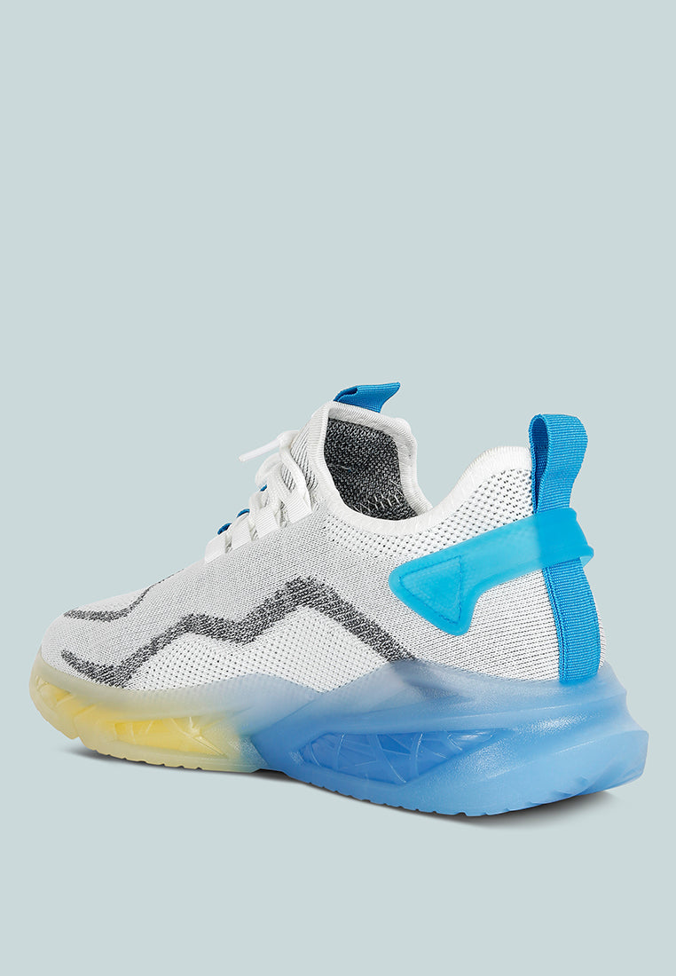 men's fly knit running sneakers#color_white