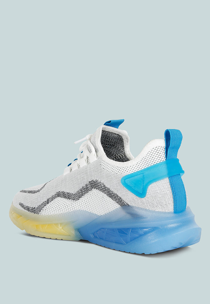 men's fly knit running sneakers#color_white