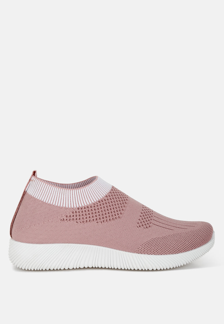 women flyknit walking sneakers#color_pink