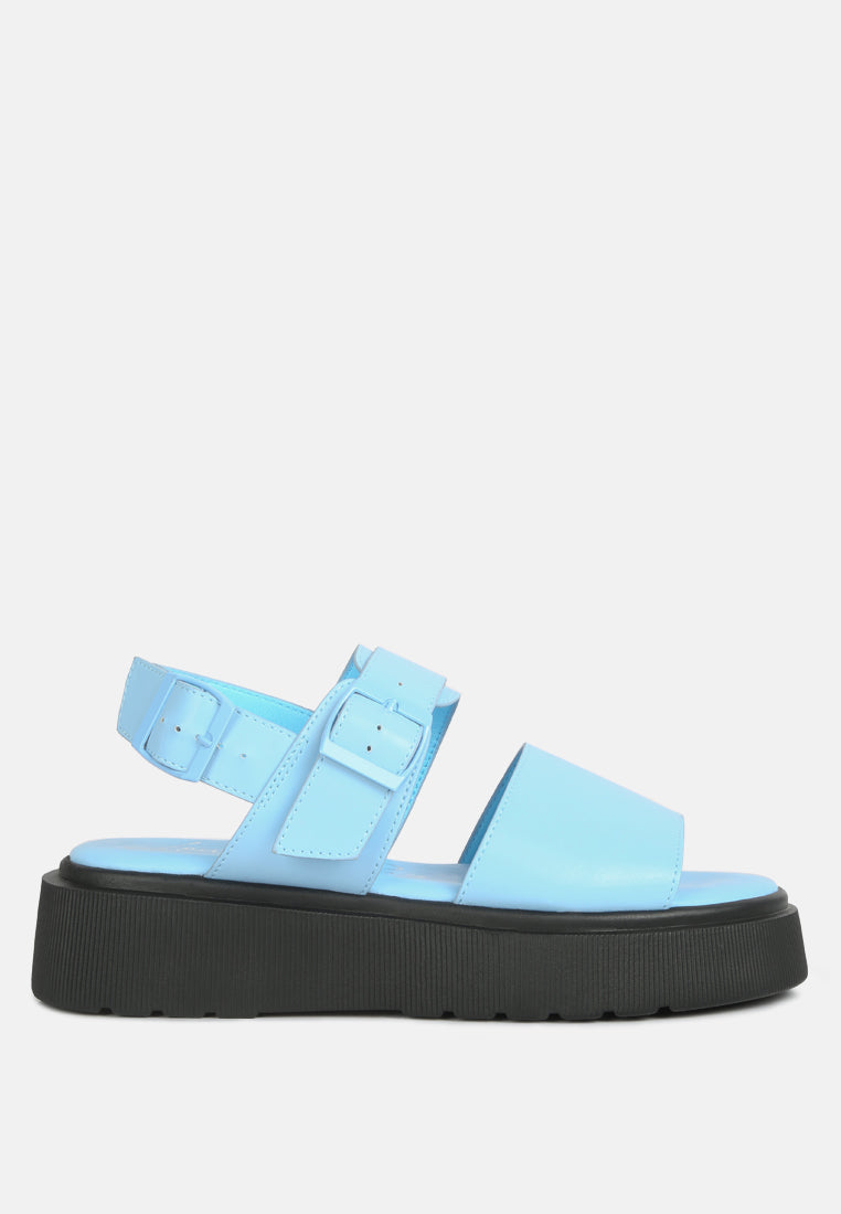 women pin buckle platform sandals#color_blue