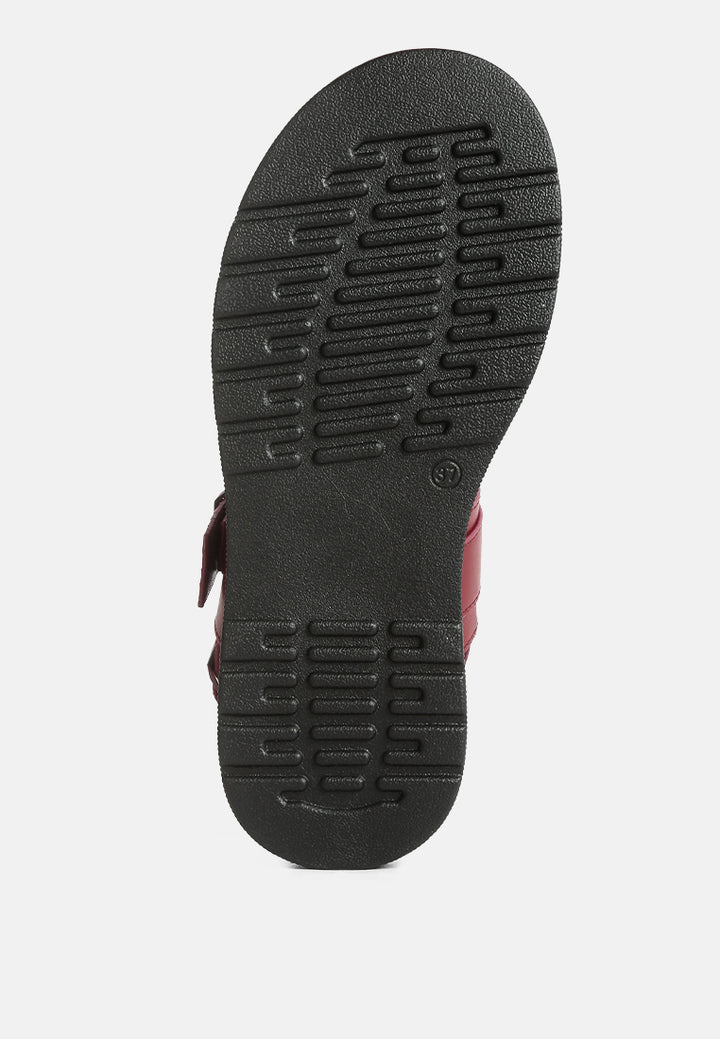 women pin buckle platform sandals#color_burgundy