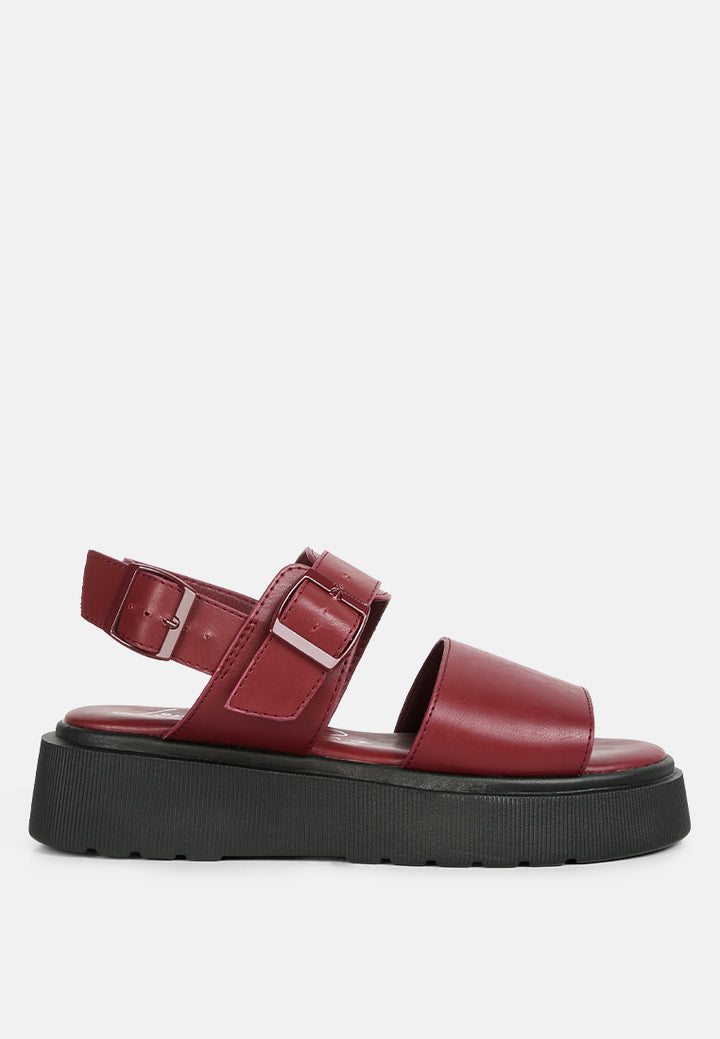 women pin buckle platform sandals#color_burgundy