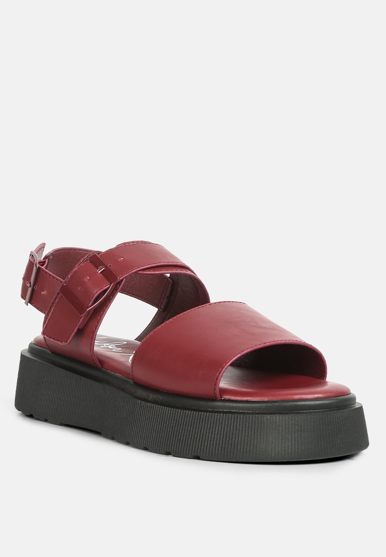 women pin buckle platform sandals#color_burgundy