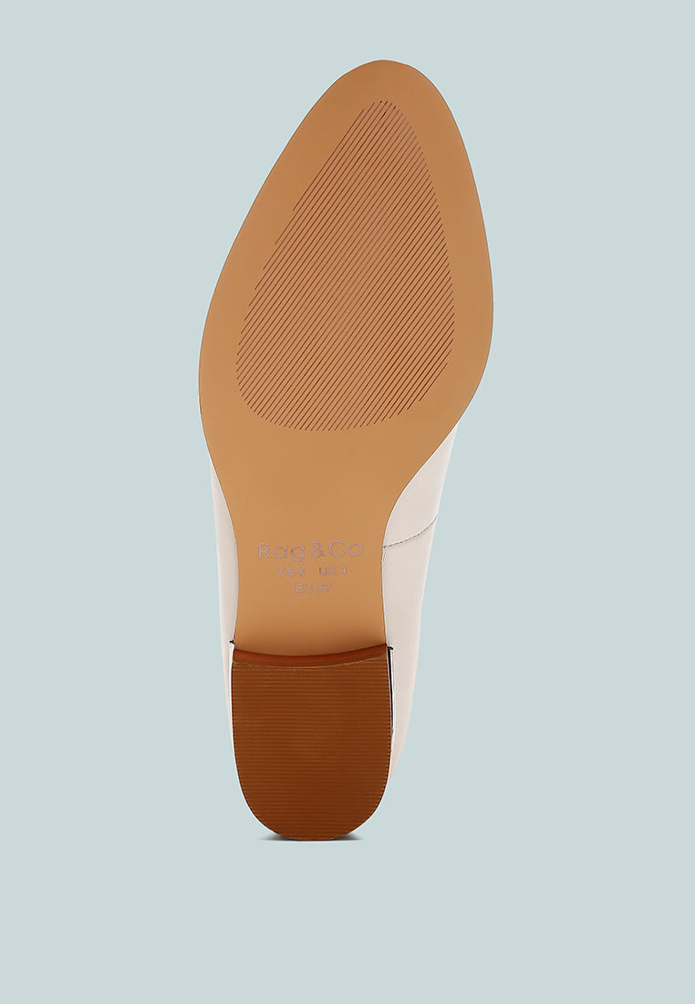 women studded genuine leather loafers#color_white