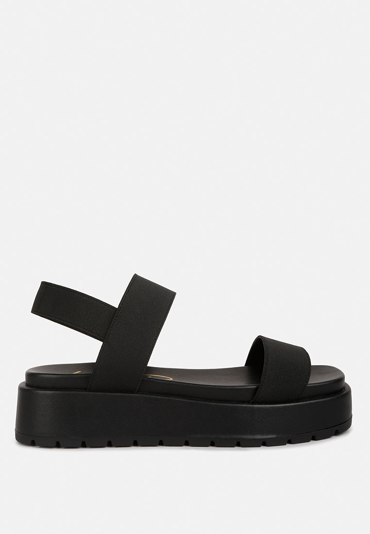 women black chunky flatform sandals#color_black