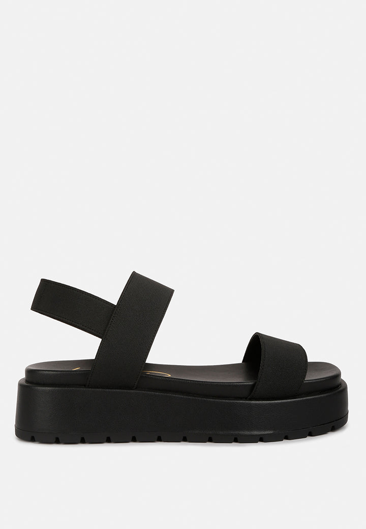 women black chunky flatform sandals#color_black