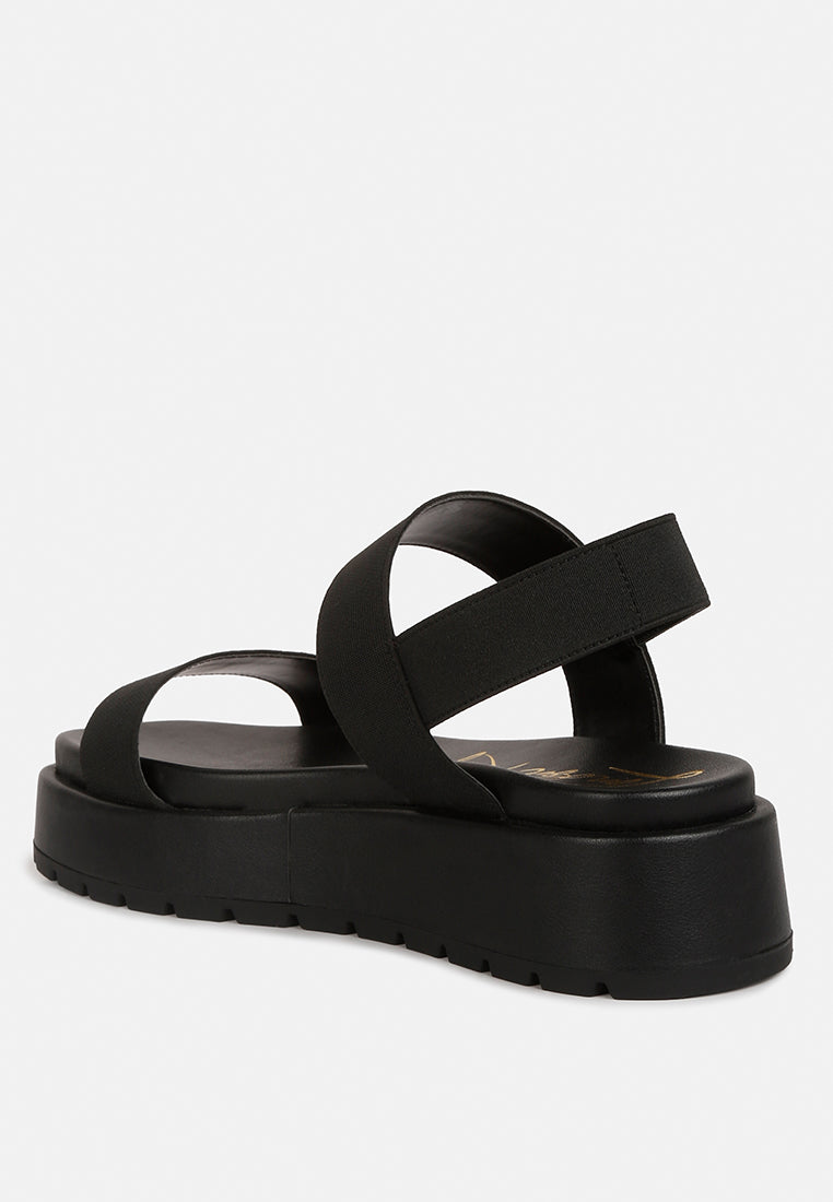 women black chunky flatform sandals#color_black