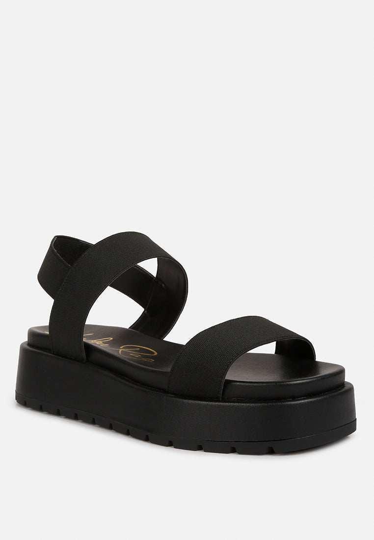 women black chunky flatform sandals#color_black