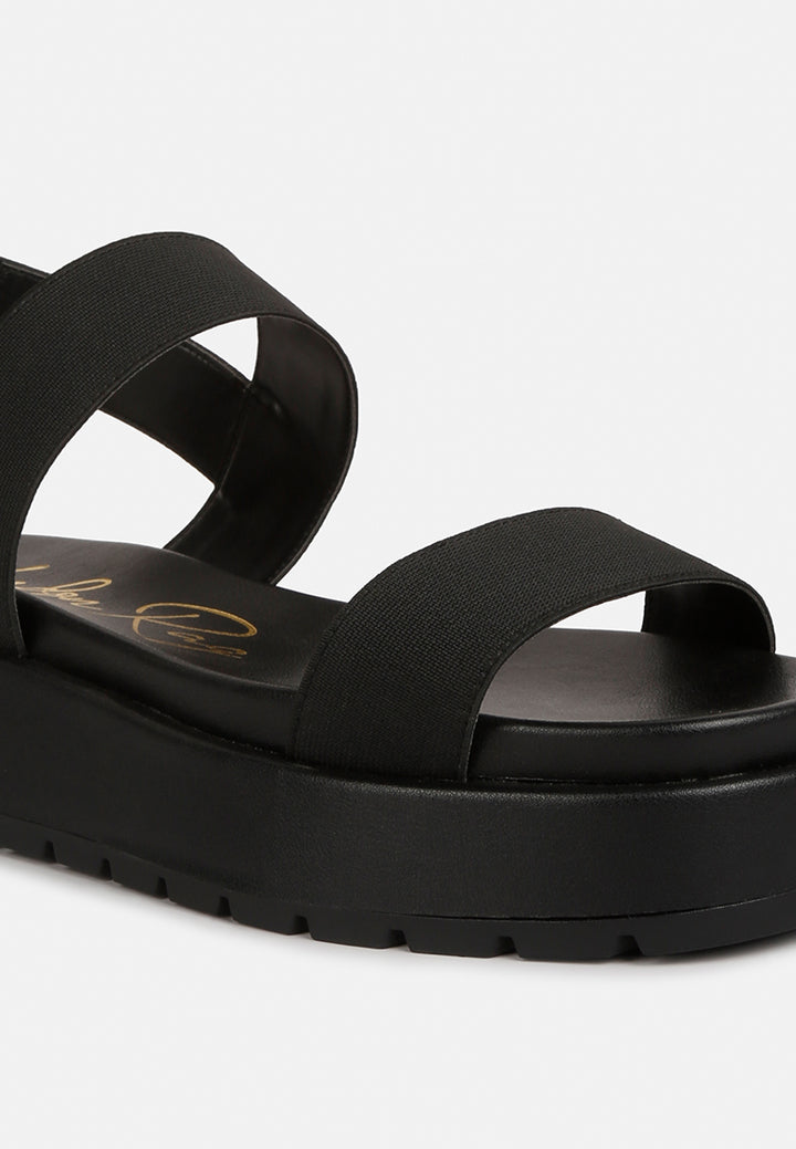 women black chunky flatform sandals#color_black