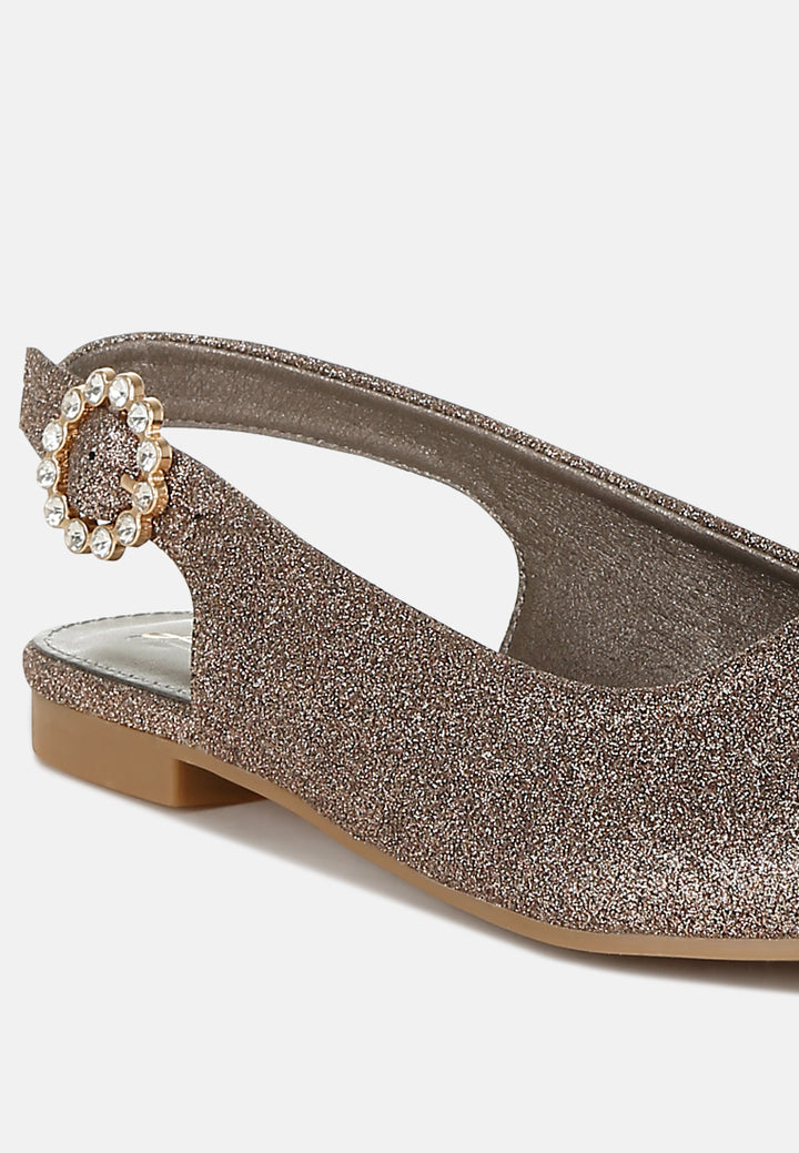 women glitter slingback flat sandals#color_bronze