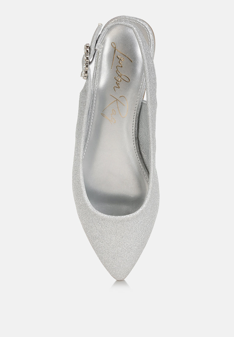 women glitter slingback flat sandals#color_silver