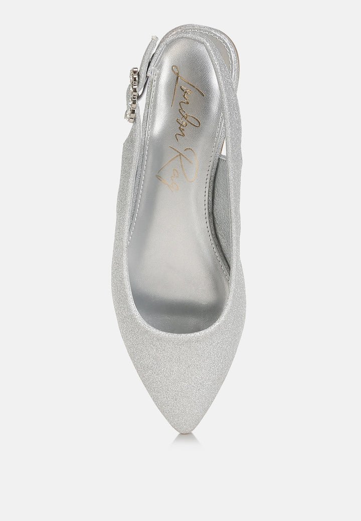 women glitter slingback flat sandals#color_silver