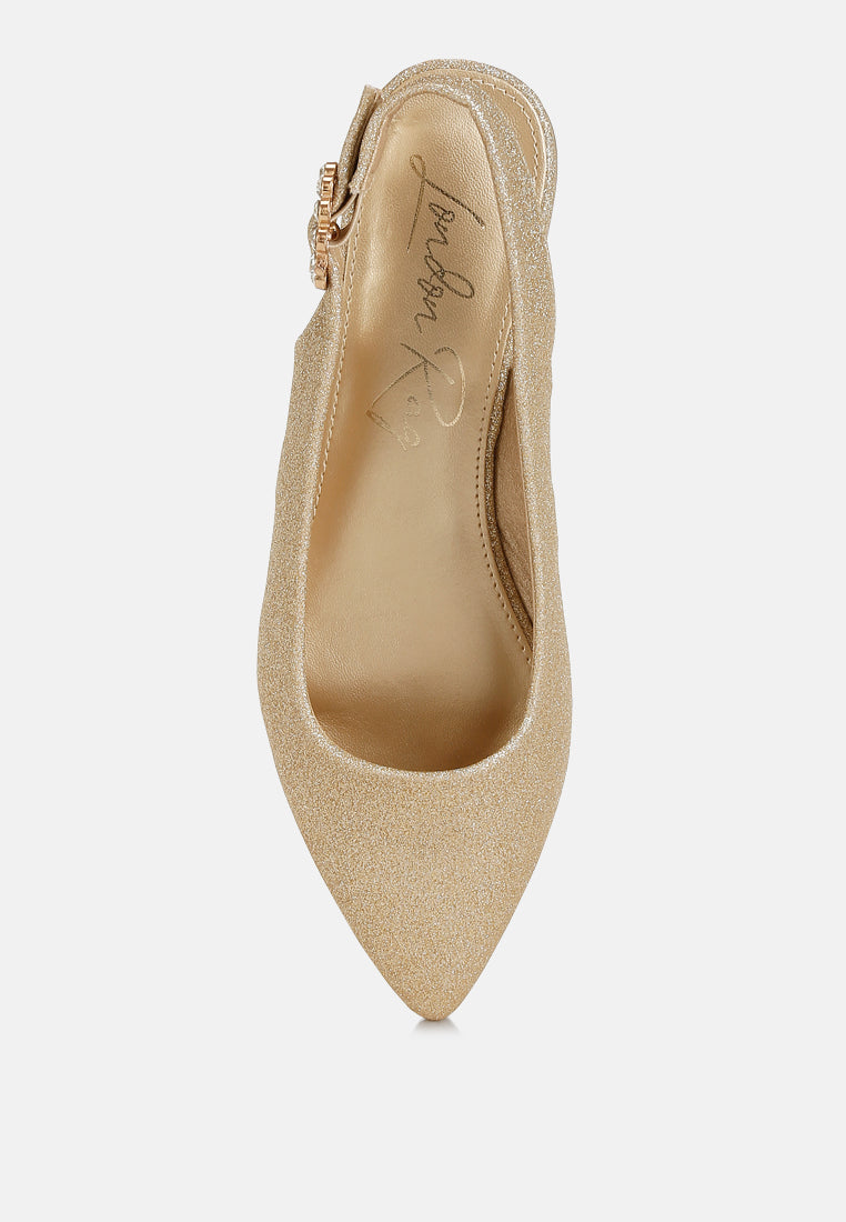 women glitter slingback flat sandals#color_gold