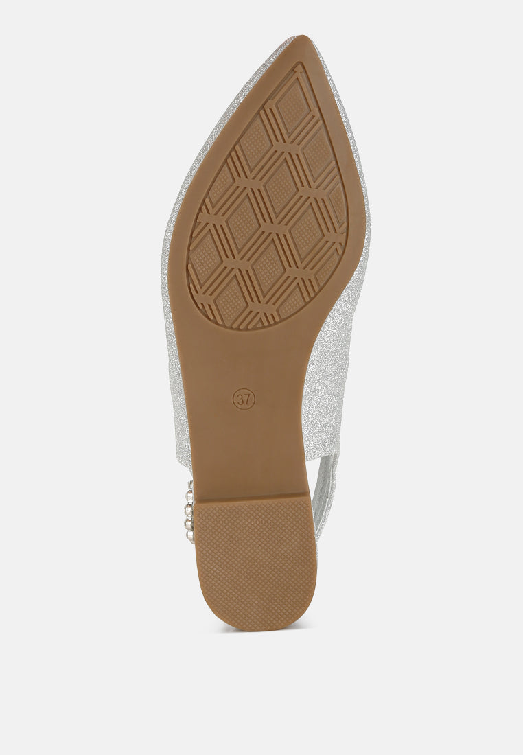 women glitter slingback flat sandals#color_silver