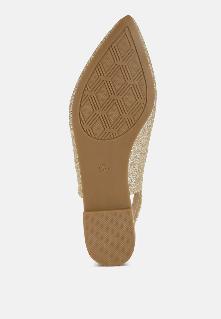 women glitter slingback flat sandals#color_gold