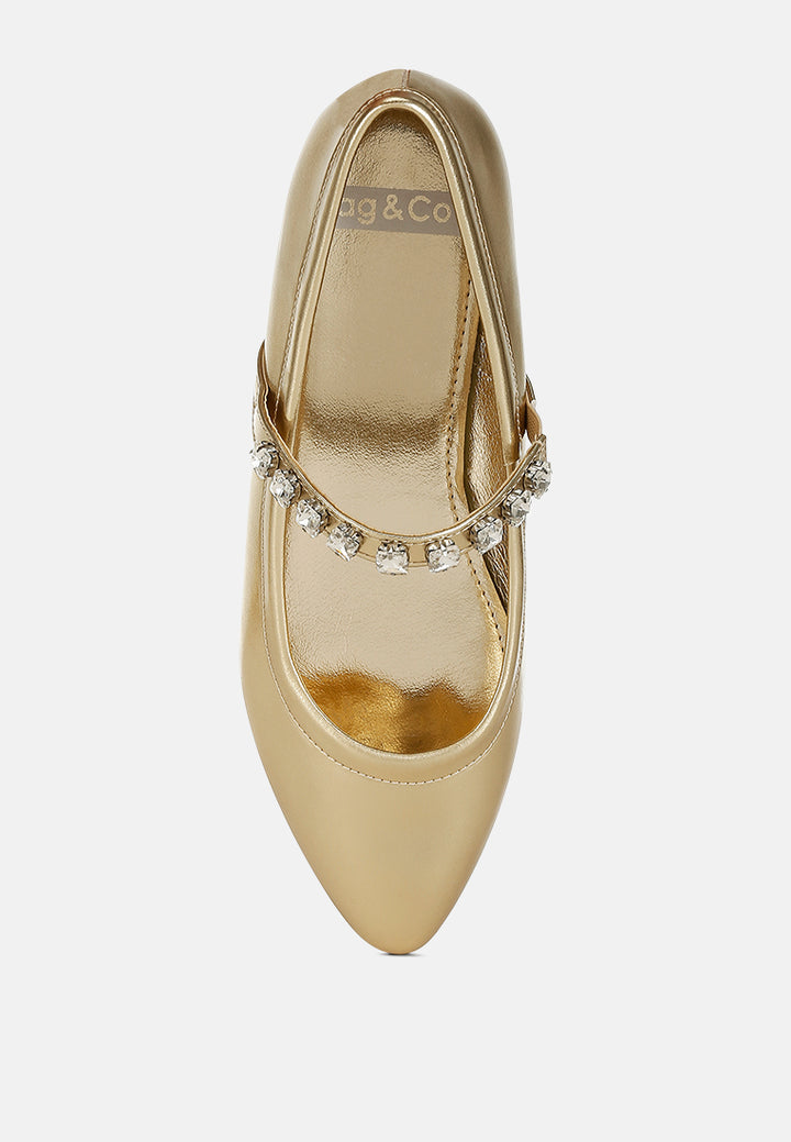 women metallic mary jane ballerinas#color_gold