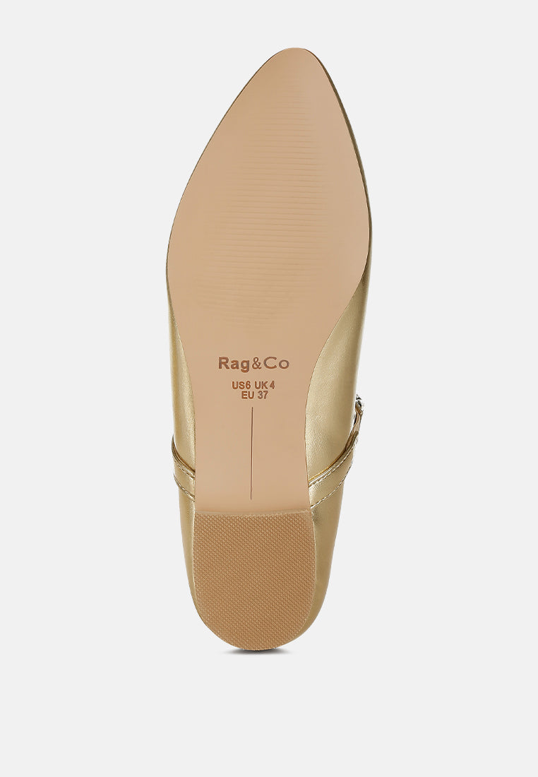 women metallic mary jane ballerinas#color_gold