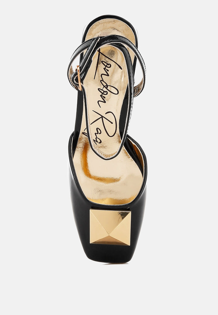 women brooch detail ankle strap sandals#color_black