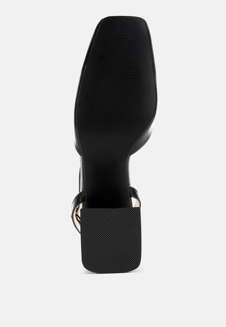 women brooch detail ankle strap sandals#color_black