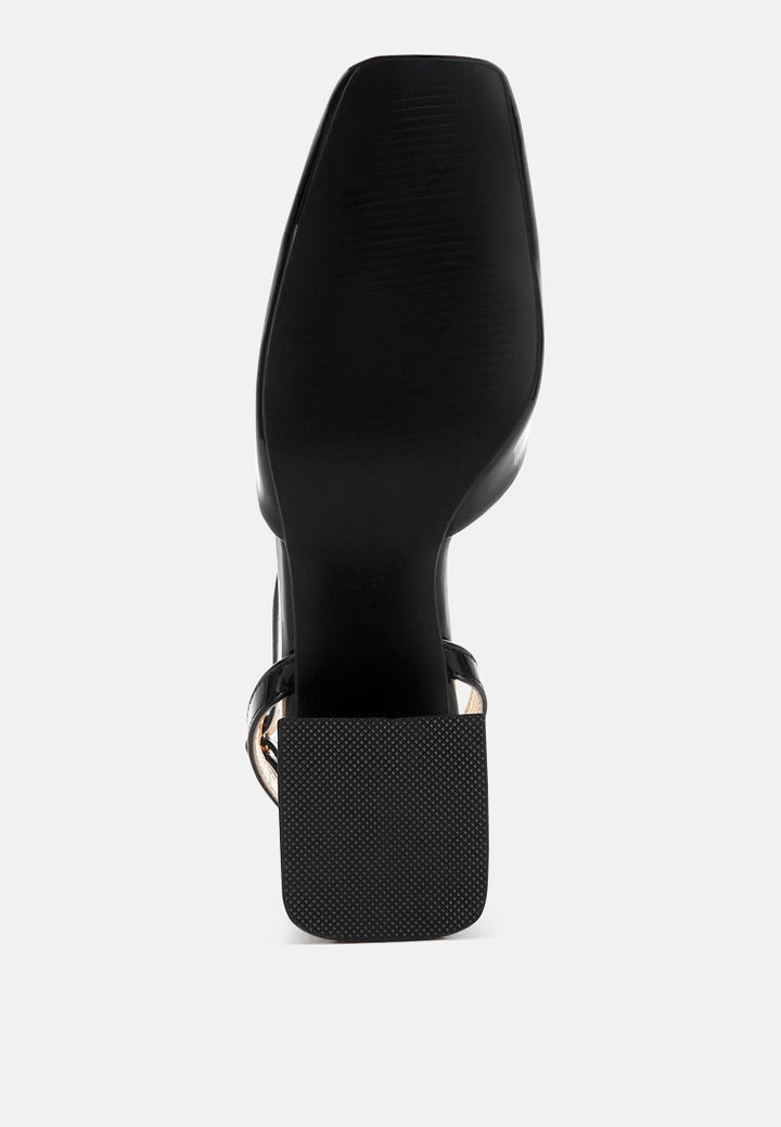 women brooch detail ankle strap sandals#color_black