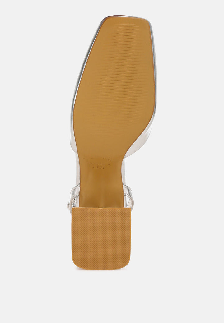 women brooch detail ankle strap sandals#color_silver