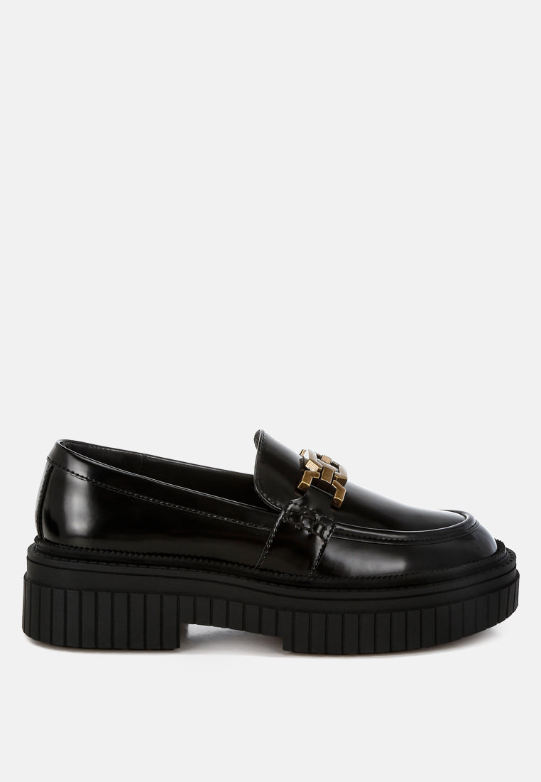 women horsebit chunky loafers#color_black