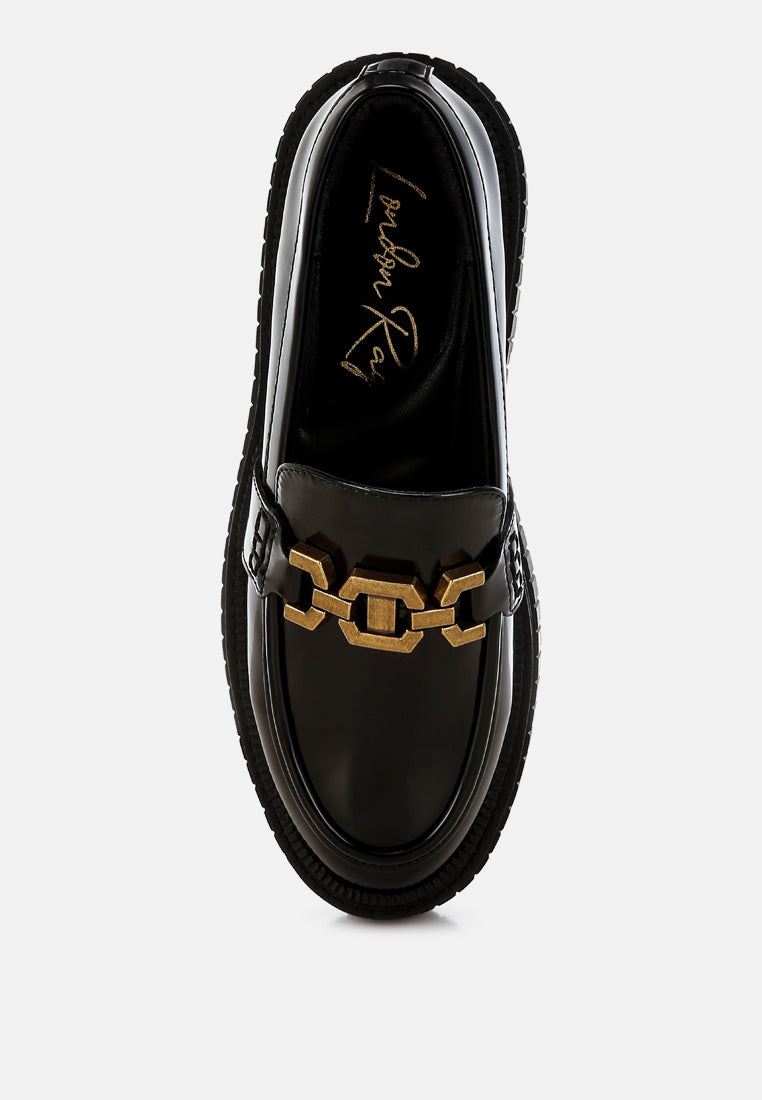 women horsebit chunky loafers#color_black