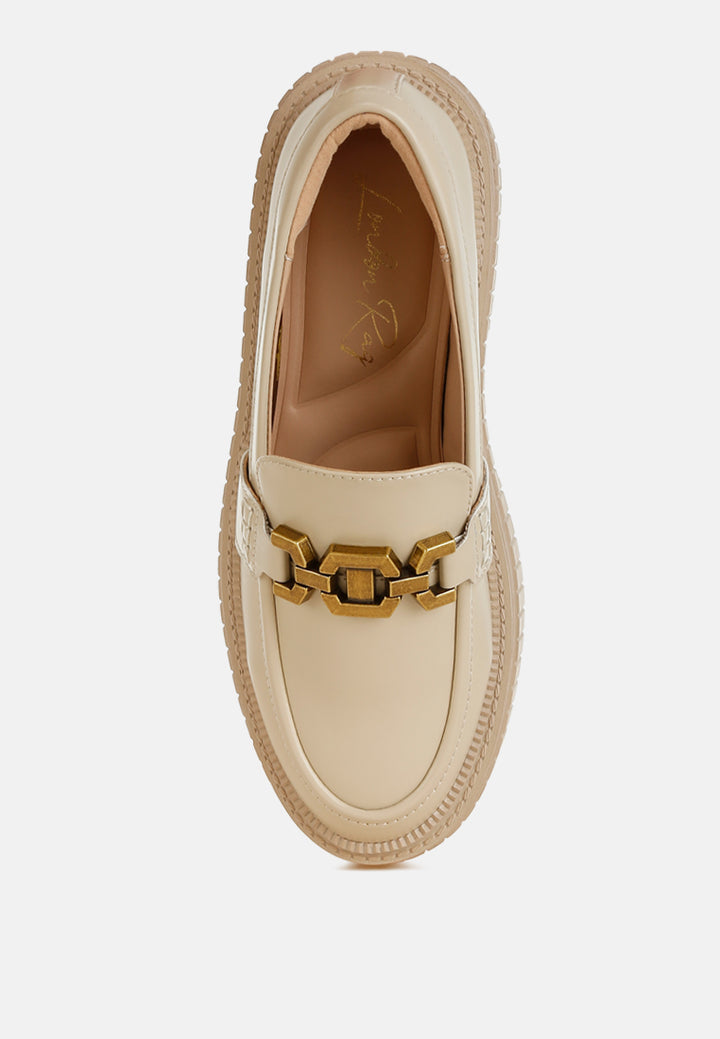 women horsebit chunky loafers#color_beige