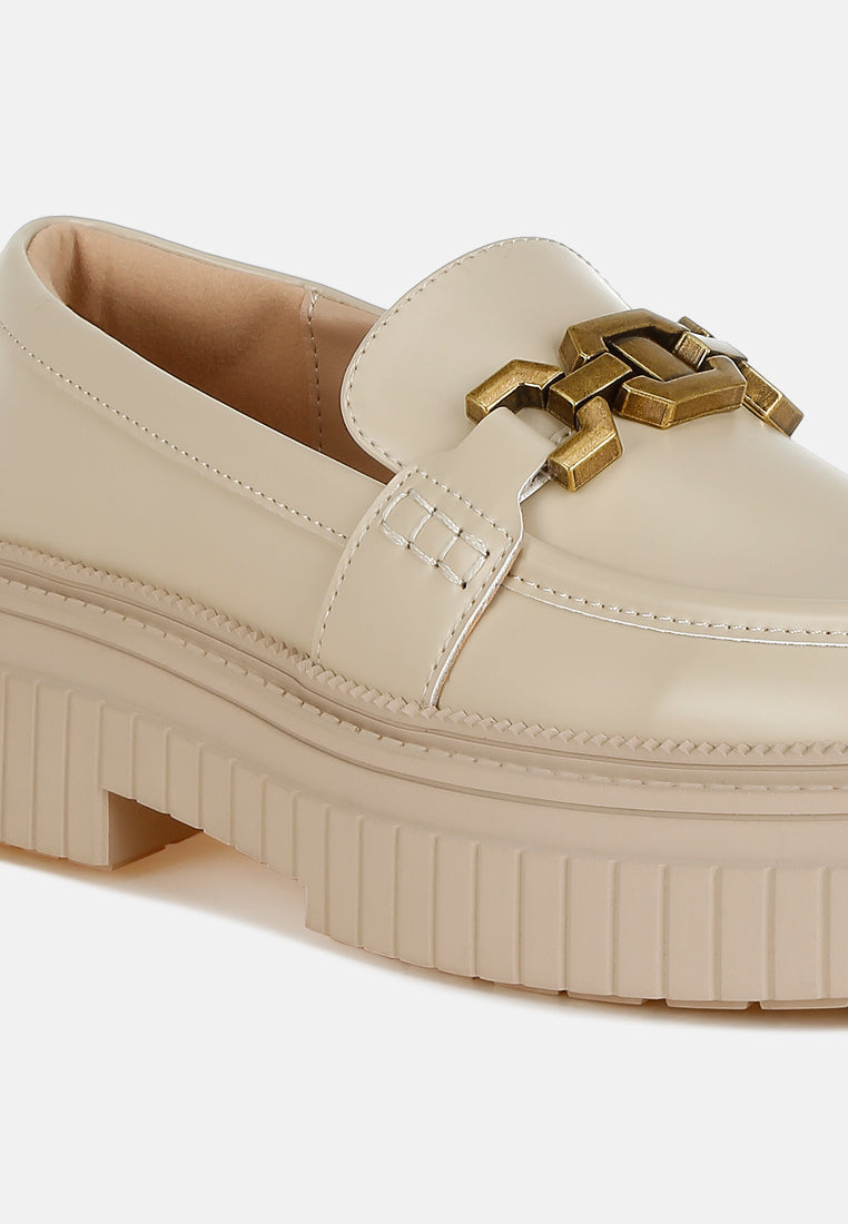 women horsebit chunky loafers#color_beige