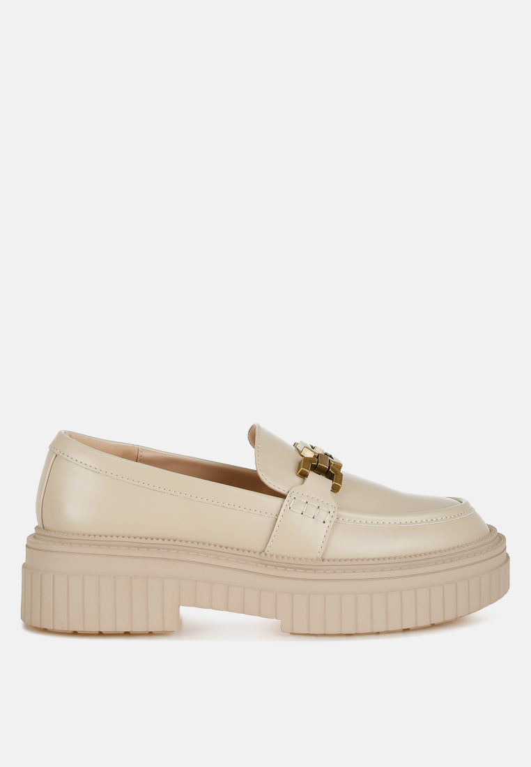 women horsebit chunky loafers#color_beige