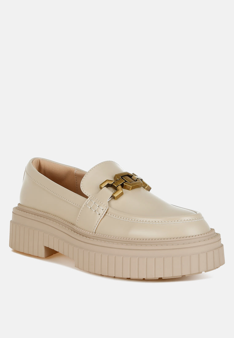 women horsebit chunky loafers#color_beige