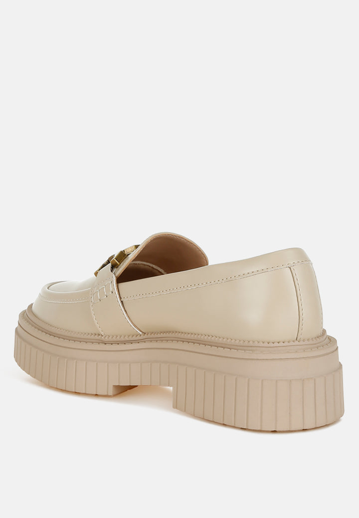 women horsebit chunky loafers#color_beige