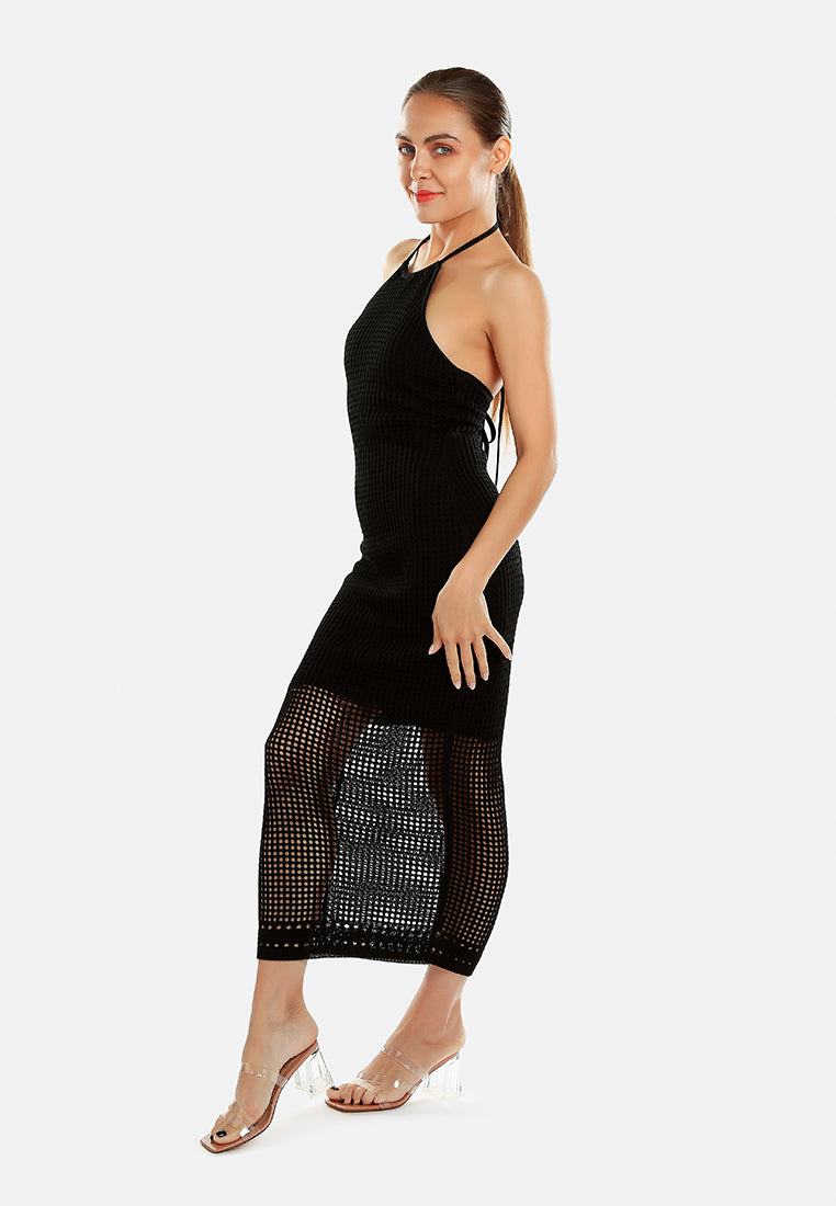 Women Halter Neck Backless Dress