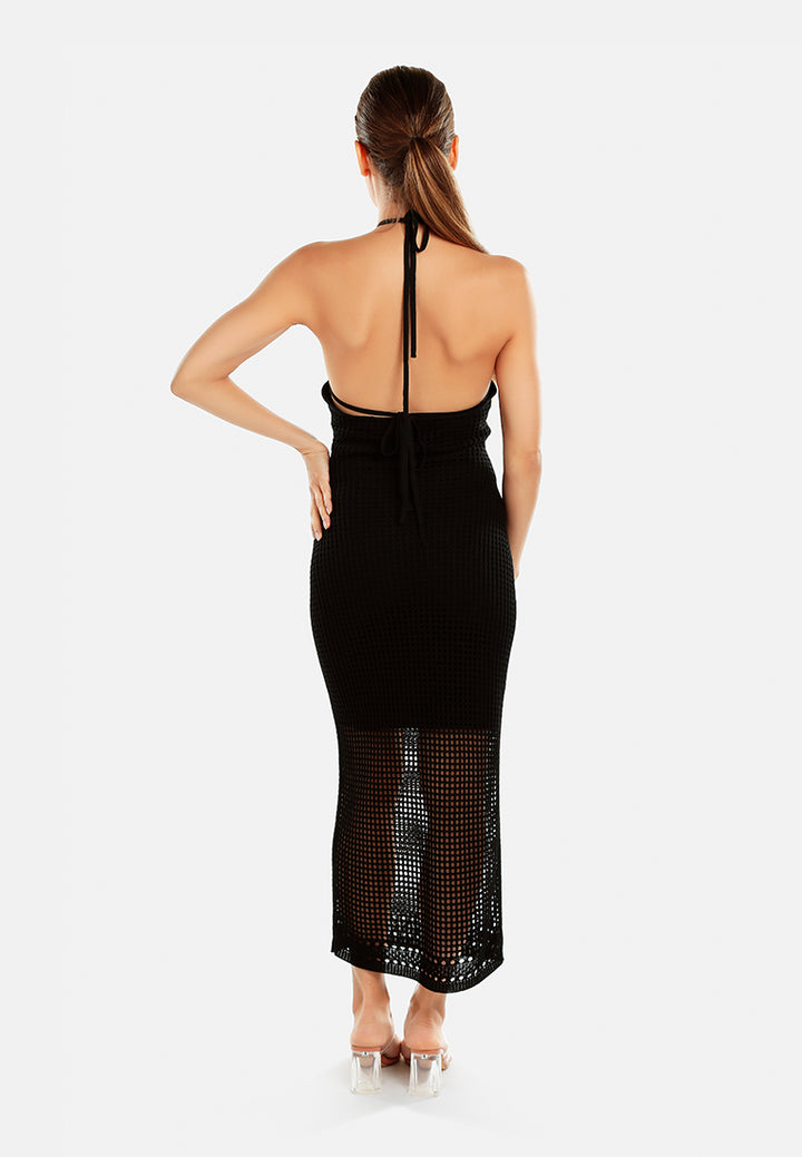 Women Halter Neck Backless Dress