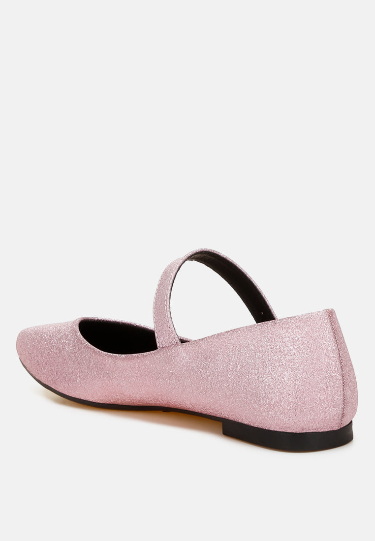 women glitter pin buckle ballerinas#color_pink