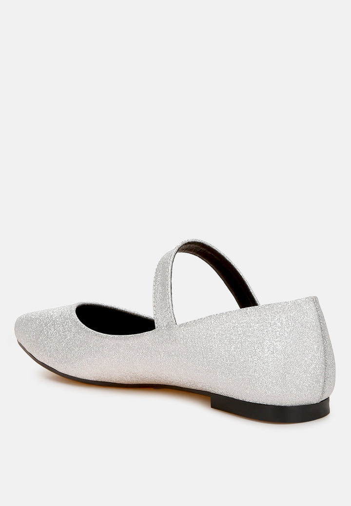 women glitter pin buckle ballerinas#color_silver