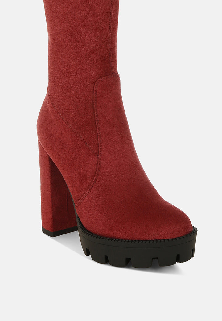 maple faux suede long boots by ruw#color_burgundy