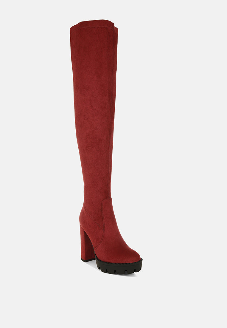 maple faux suede long boots by ruw#color_burgundy