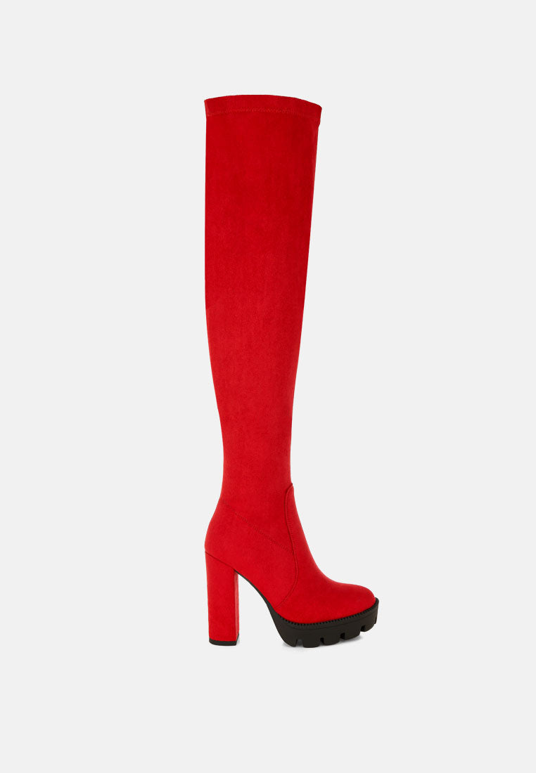 maple faux suede long boots by ruw#color_red
