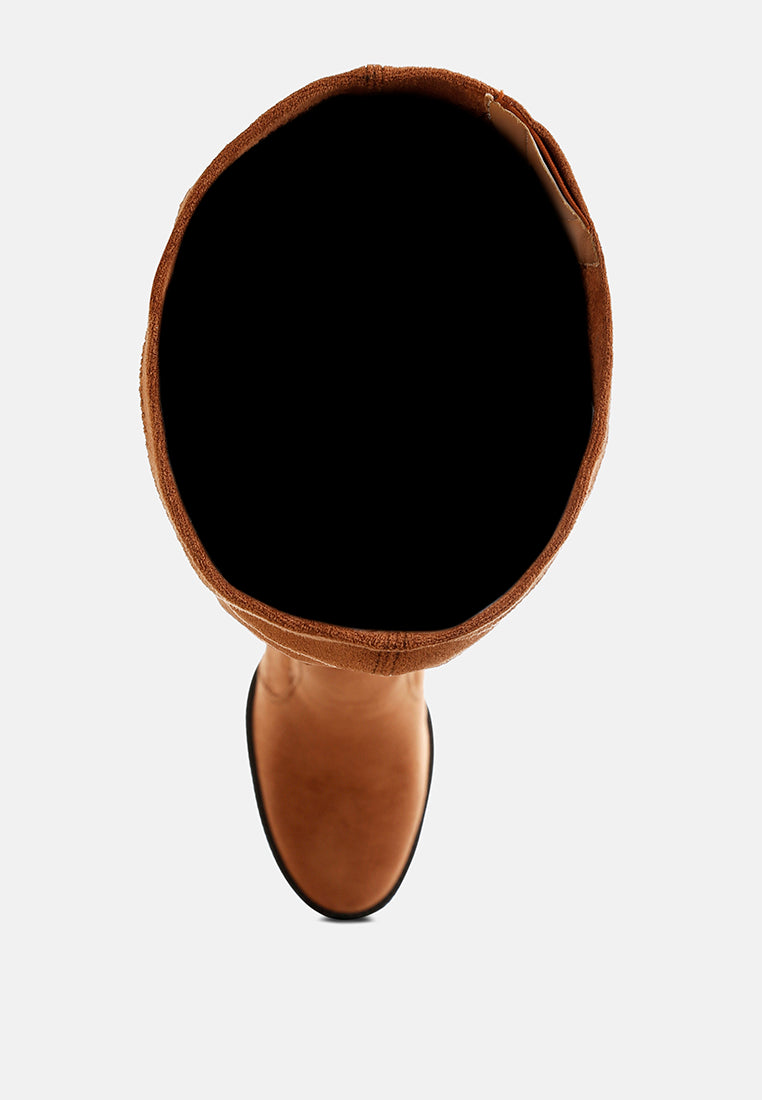 maple faux suede long boots by ruw#color_tan