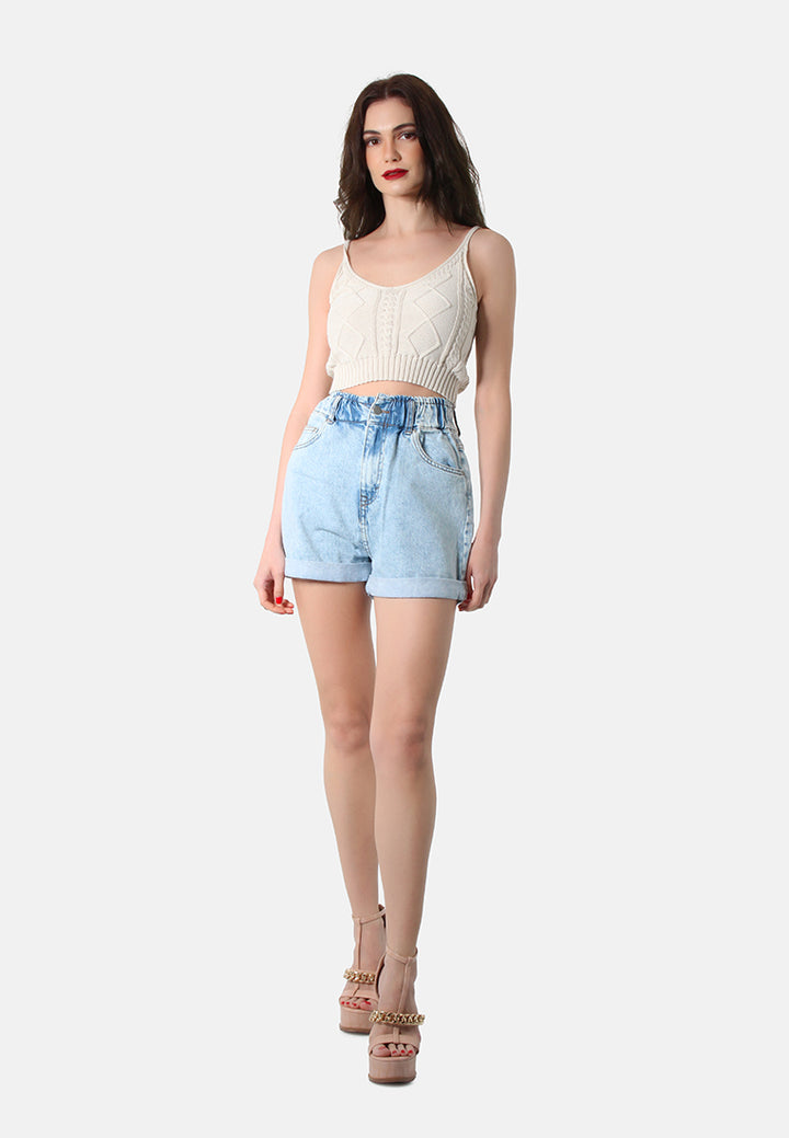 Women High Waist Denim Shorts