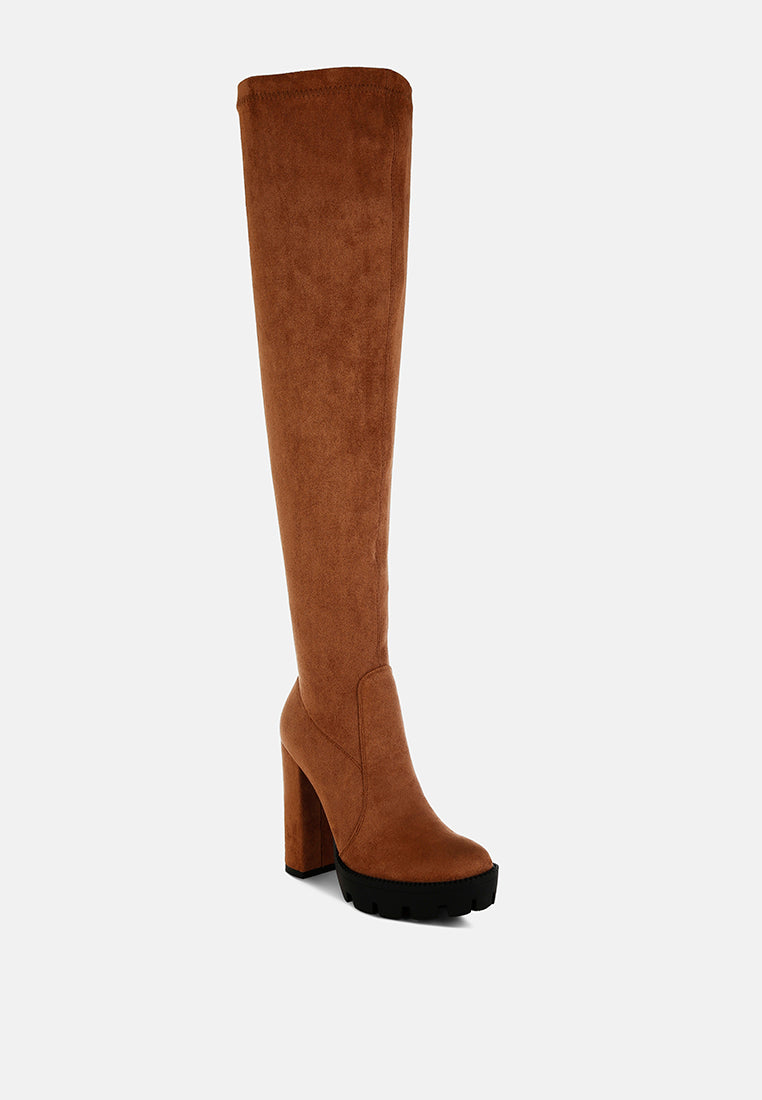 maple faux suede long boots by ruw#color_tan