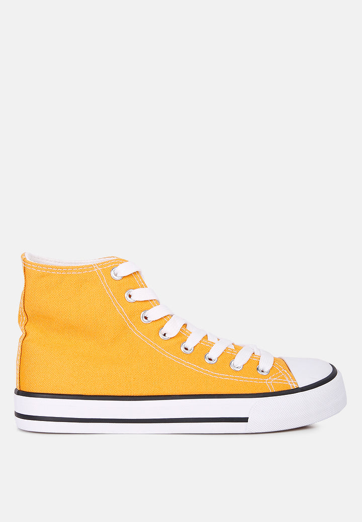 women high top basketball canvas sneakers#color_yellow