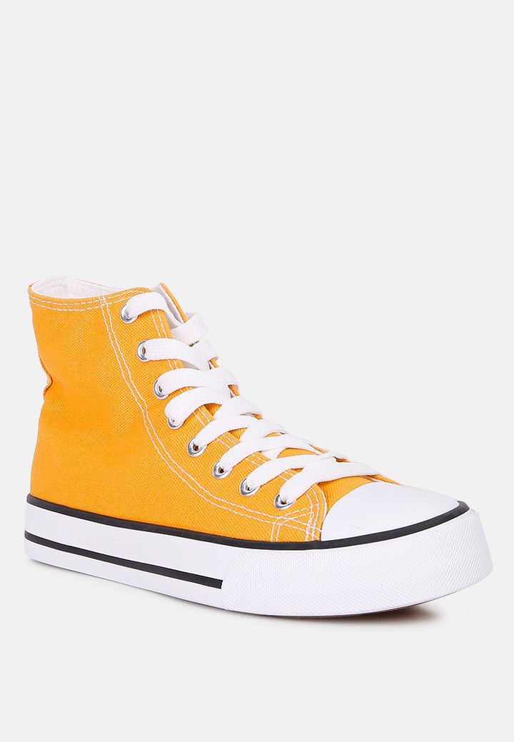 women high top basketball canvas sneakers#color_yellow
