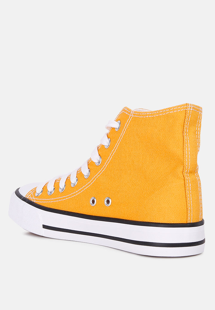 women high top basketball canvas sneakers#color_yellow