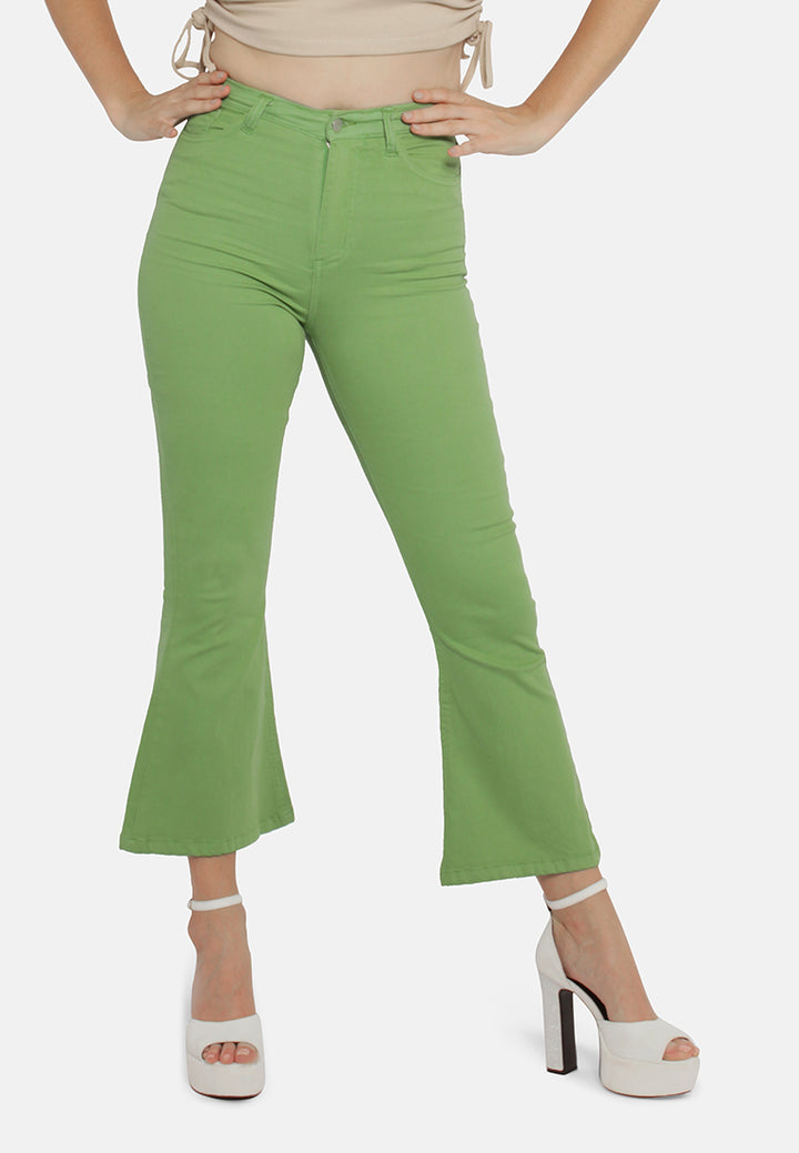 women high waist wide leg pants#color_green