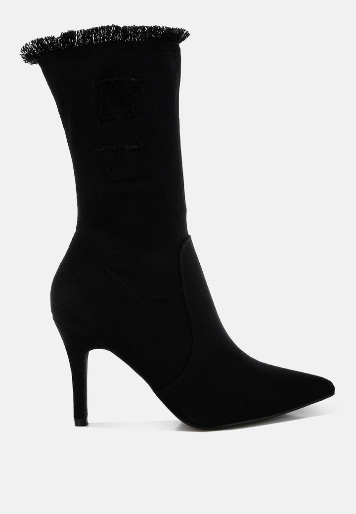 himkok distressed denim mid-calf boots#color_black-denim