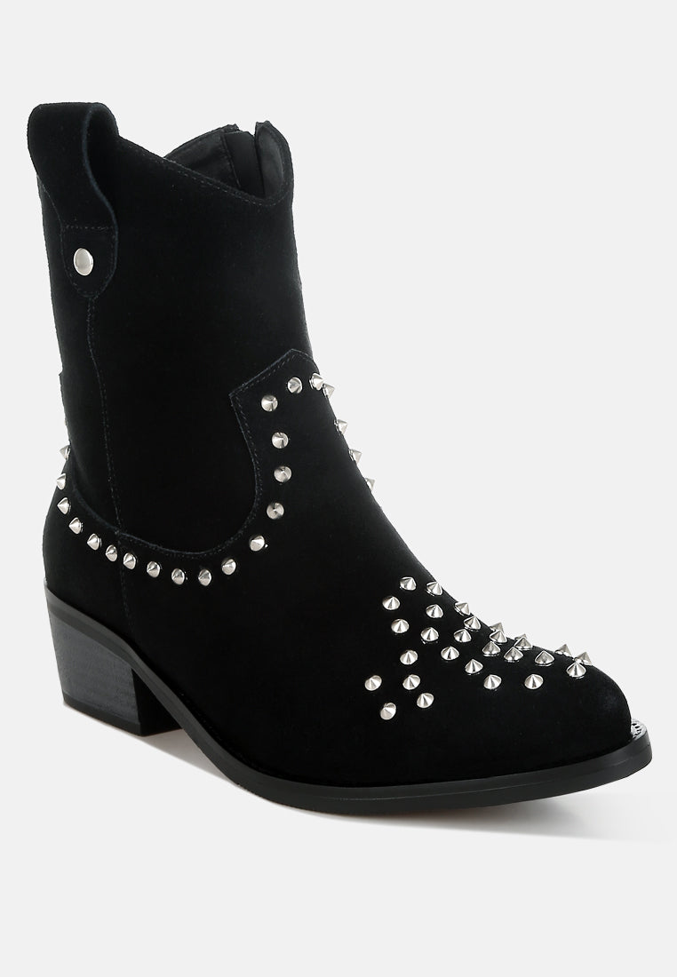 women embellished studs cowboy boots#color_black