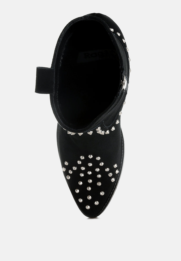 women embellished studs cowboy boots#color_black